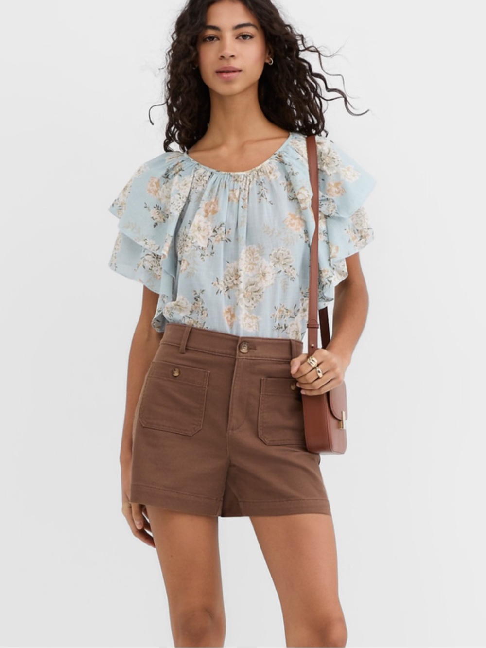 NWT LOFT High-Rise Palmer Shorts in Twill